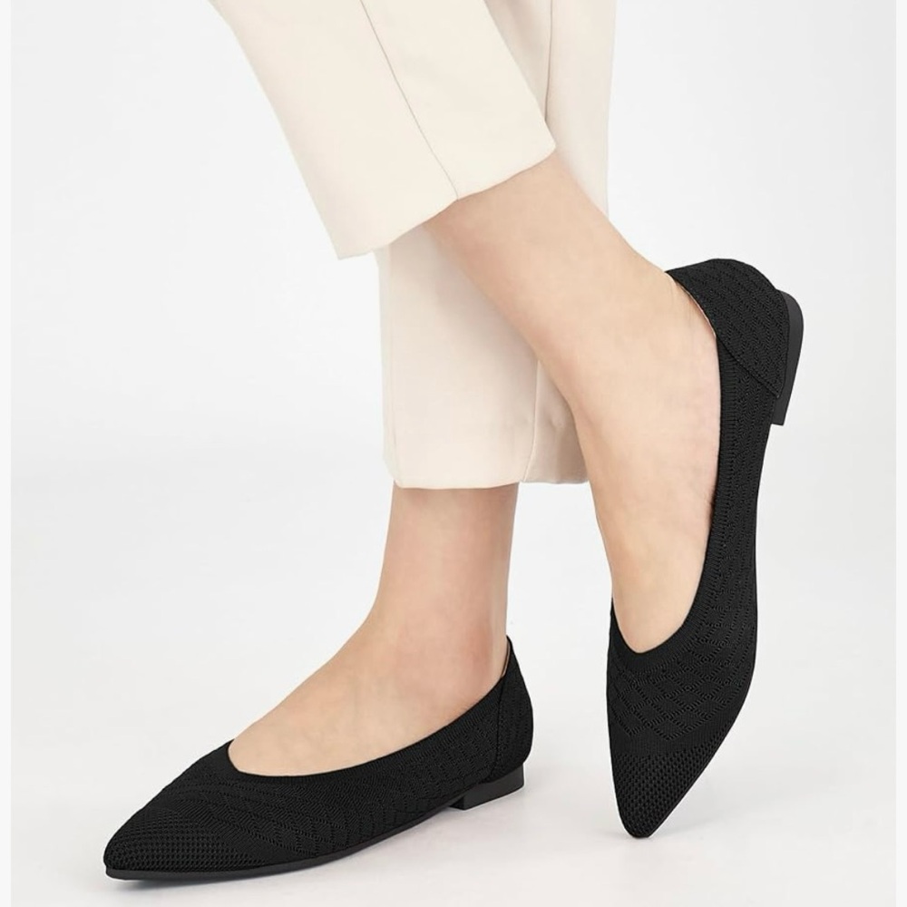 Chic Black Women's Knit ballet flats